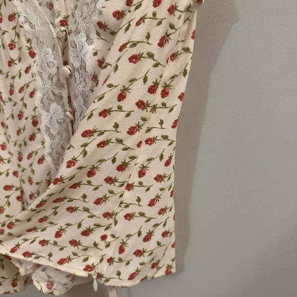 NEW Reformation Cristina Lace Trim Woven Tank Top in Madison Red Floral | size 4 - Picture 9 of 10